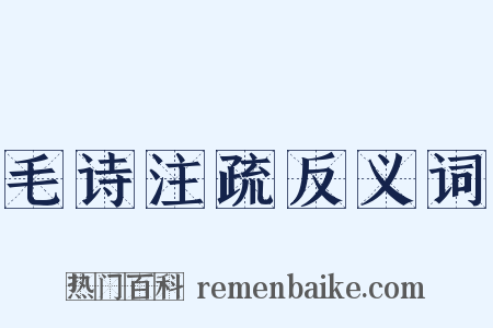 毛诗注疏反义词是什么意思的图片